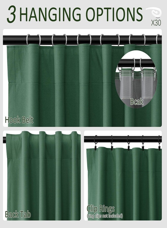 SPWIY 100% Blackout Curtains Green Linen 84 Inches Long 2 Panels Set for Bedroom Back Tab Boho Thermal Room Darkening Window Curtain Living Room Neutral Textured Solid Black Out Drapes 7ft 52x84 - Image 3